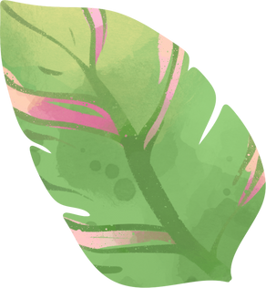 Cartoon tropic illustration, leaves