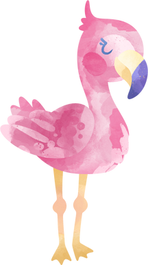 Cartoon tropic illustration, flamingo